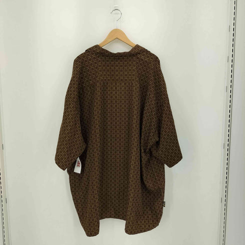 OLD SKOOL URBAN WEAR BIG SIZE ボックスグラフィック 総柄 オープンカラー半袖シャツ Street メンズ  4X